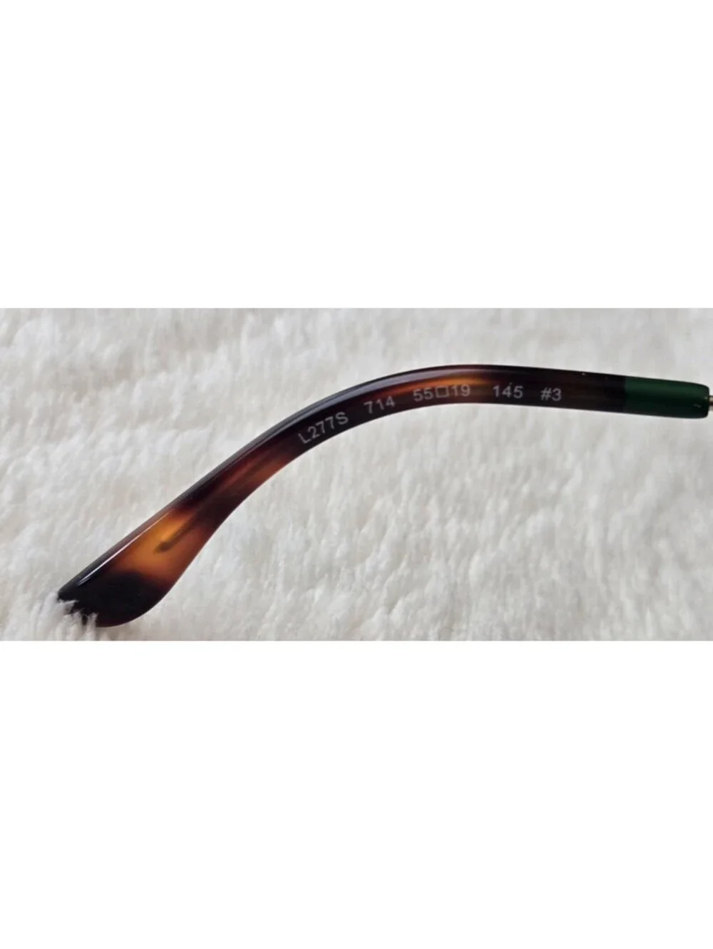 NEW Lacoste L277S Gold Metal Sunglasses Green Lens 55-19-145 100% UV Protection